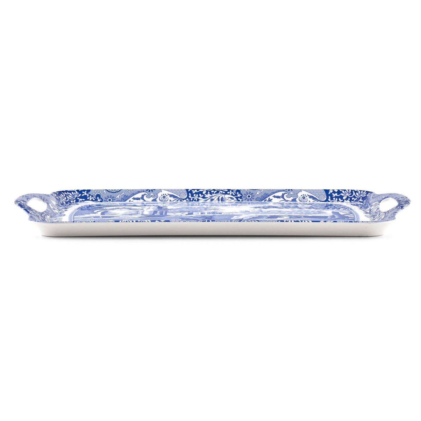 Blue Italian Large Melamine Handled Tray