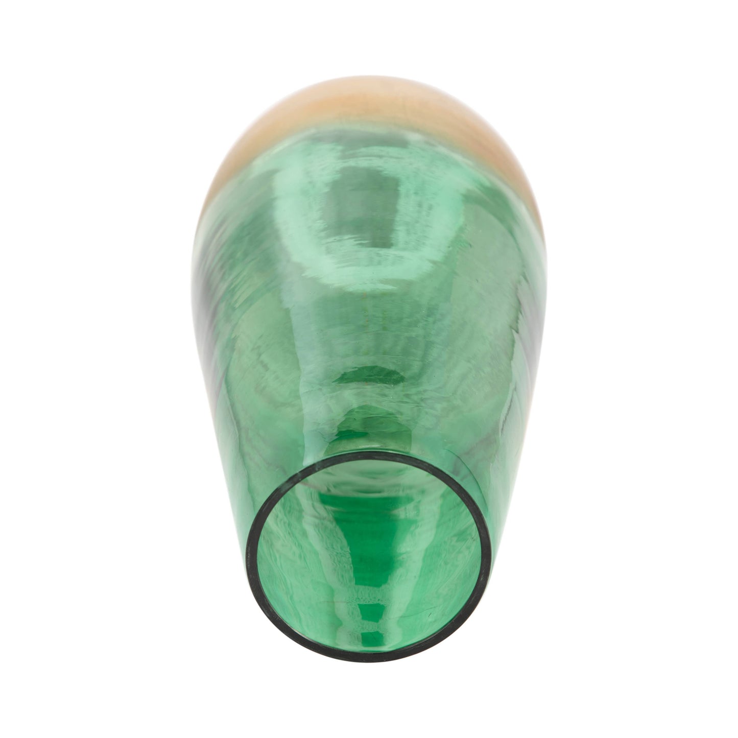 Glass Modern Gold Dipped Decorative Vase - Green, 19 in.