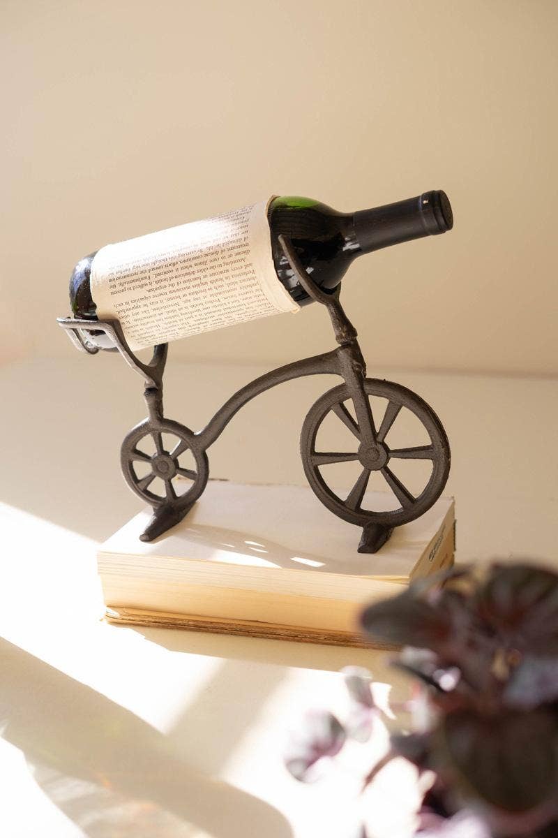 CAST IRON BICYCLE WINE BOTTLE HOLDER