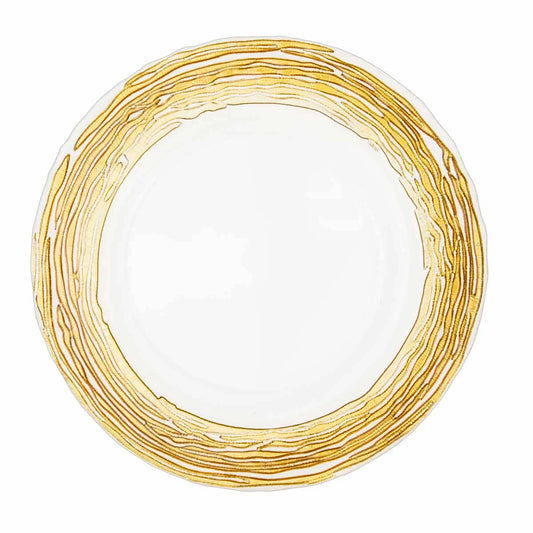 Vertage Glass Plate   Clear/Gold   13x.8x13
