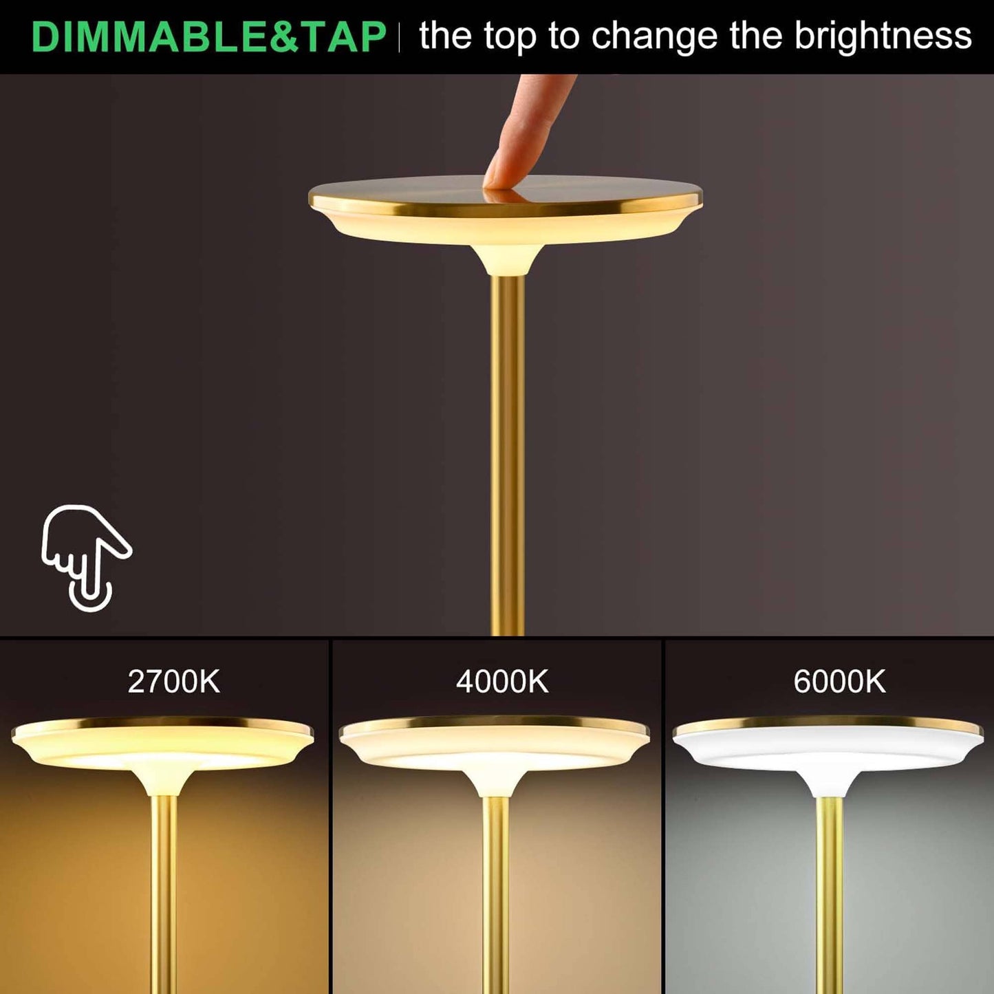 LED Table Lamp | Touch Control | Dimmable | Rechargeable