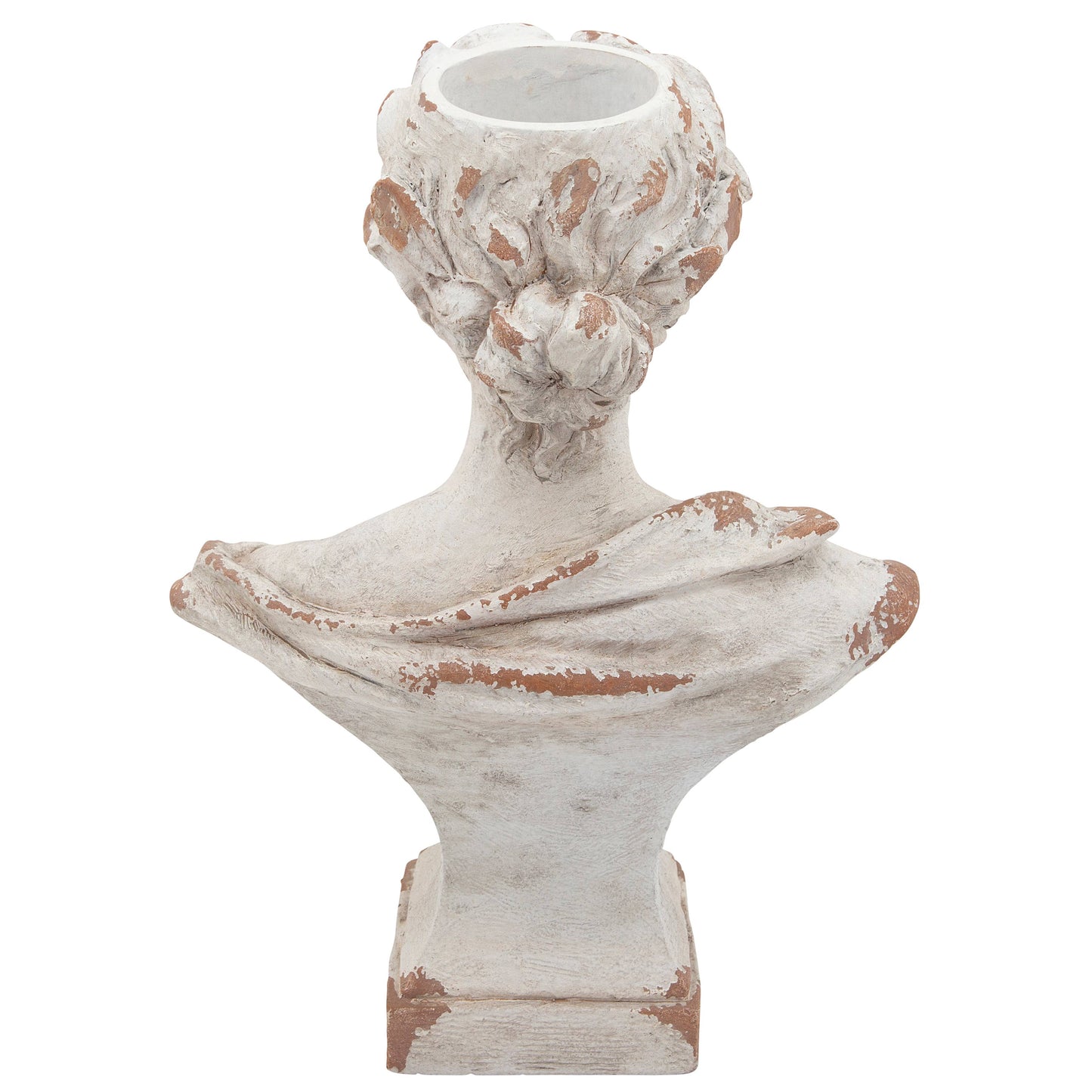 Statuary - White Resin Lady with Laurels Woman Bust, 21 in.