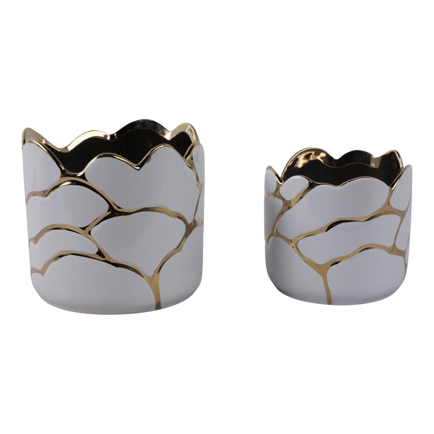 Resin Embossed Clouds Planters Set of 2 - White, 6/7 in.