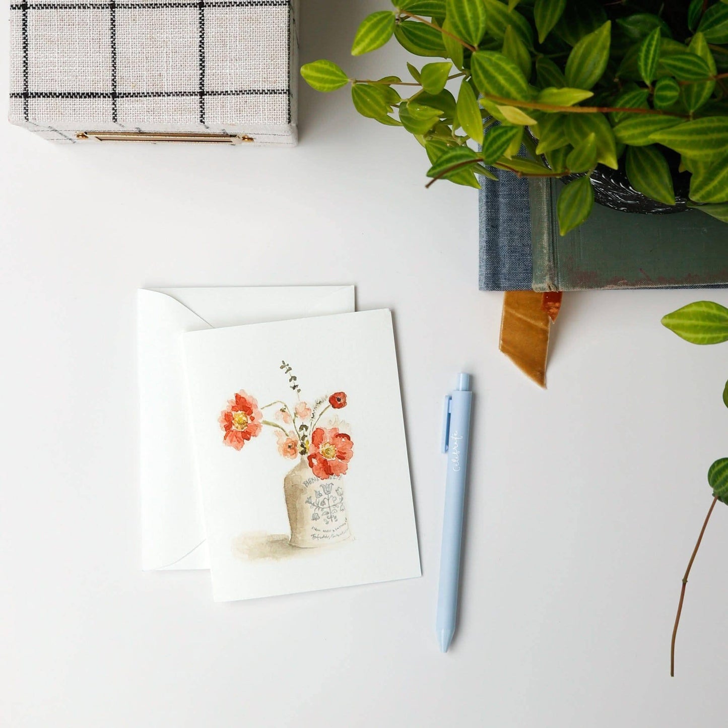 Vintage bouquet notecard