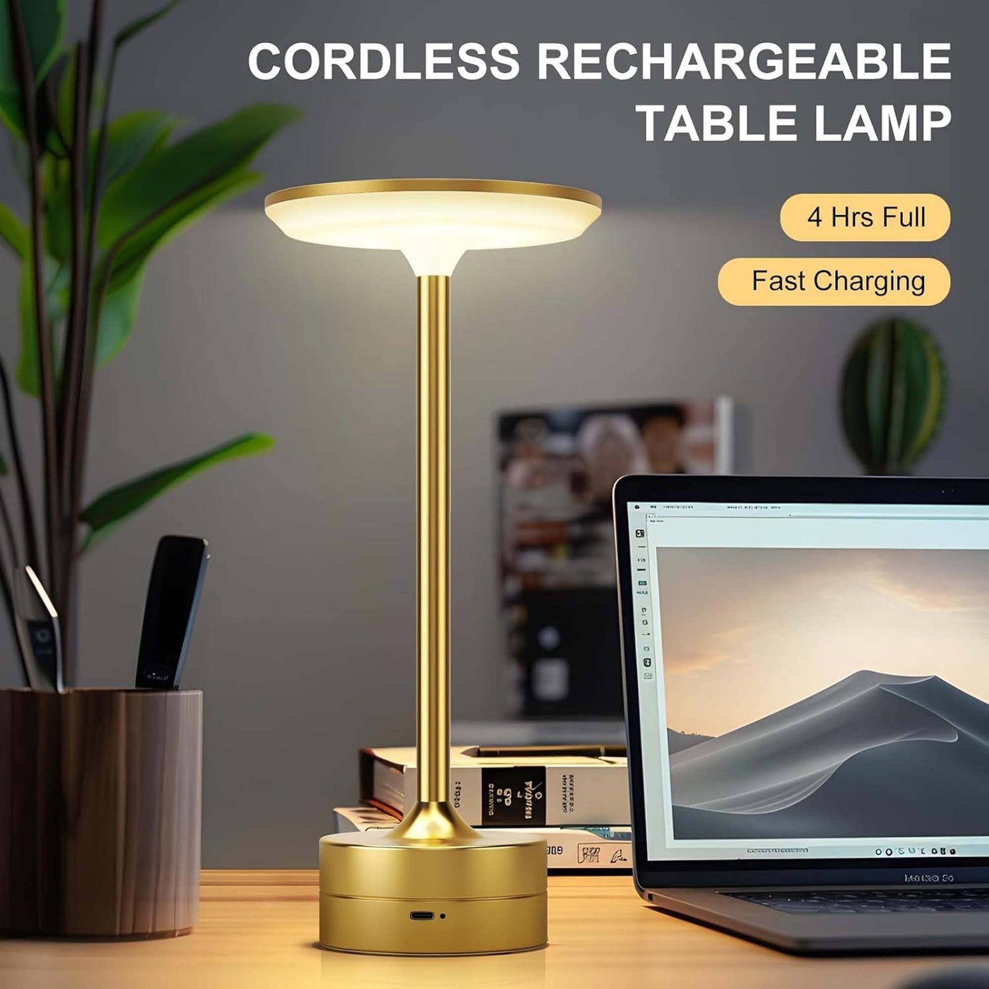 LED Table Lamp | Touch Control | Dimmable | Rechargeable