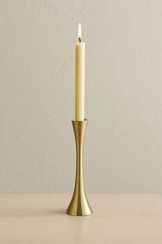 Metal Modern Solid Taper Candle Holder - Gold, 9 in.