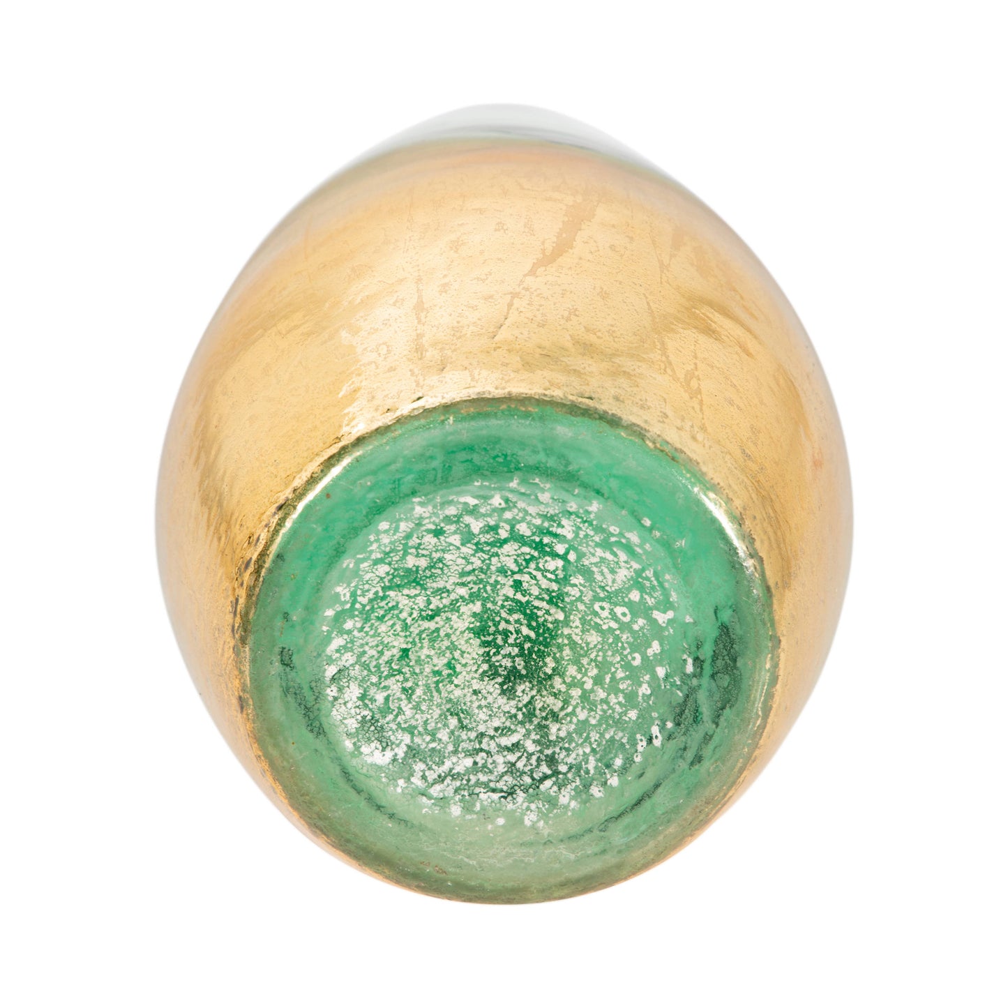 Glass Modern Gold Dipped Decorative Vase - Green, 19 in.