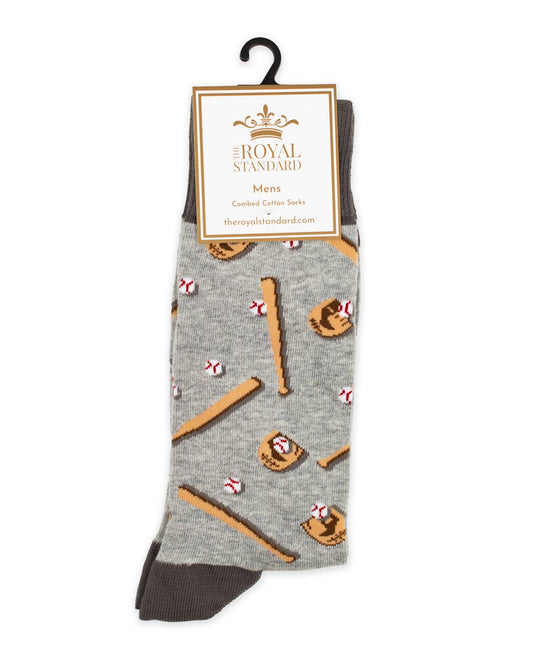 Men's Baseball Socks   Gray/Brown   One Size