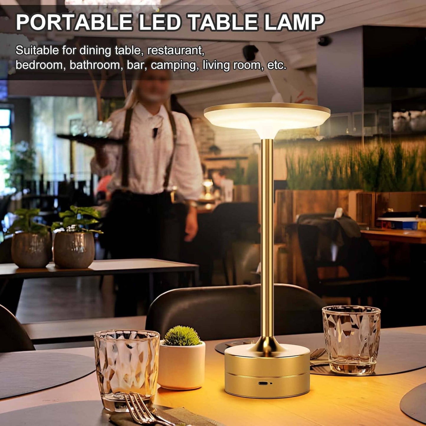 LED Table Lamp | Touch Control | Dimmable | Rechargeable