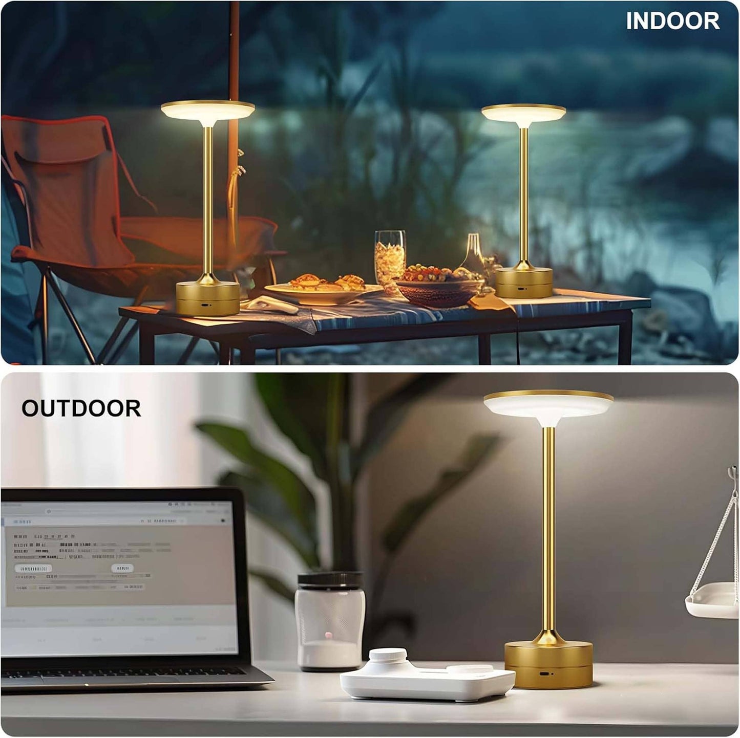 LED Table Lamp | Touch Control | Dimmable | Rechargeable