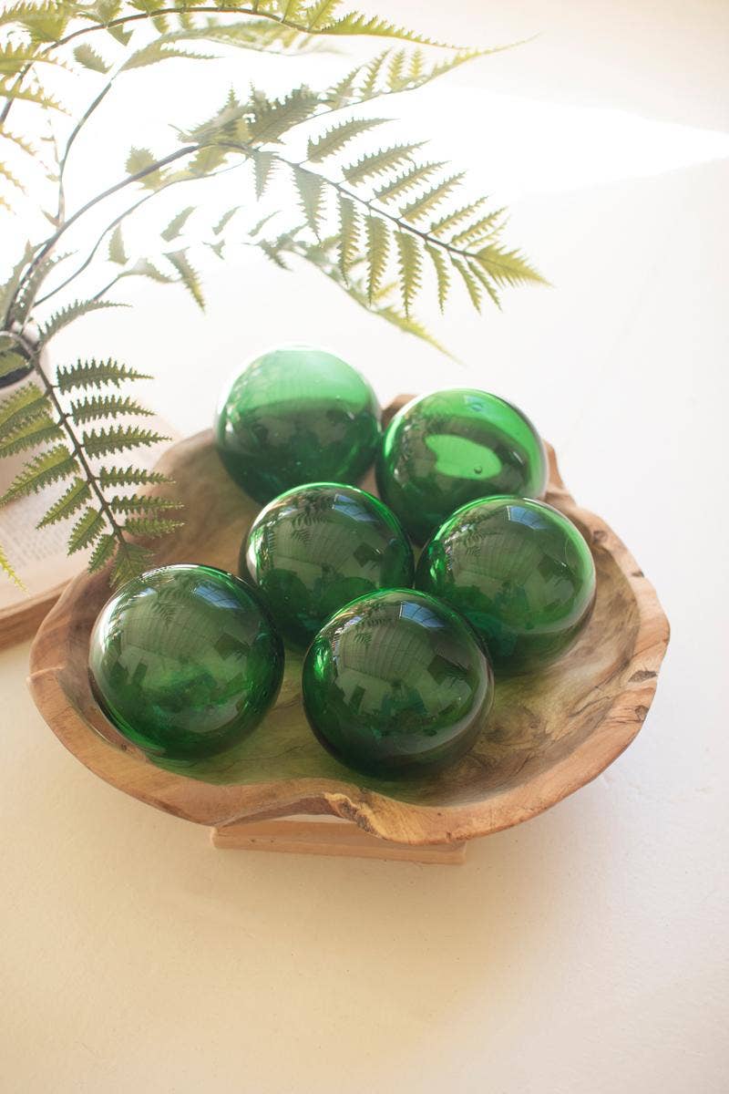 RECYCLED GLASS BALL-GREEN