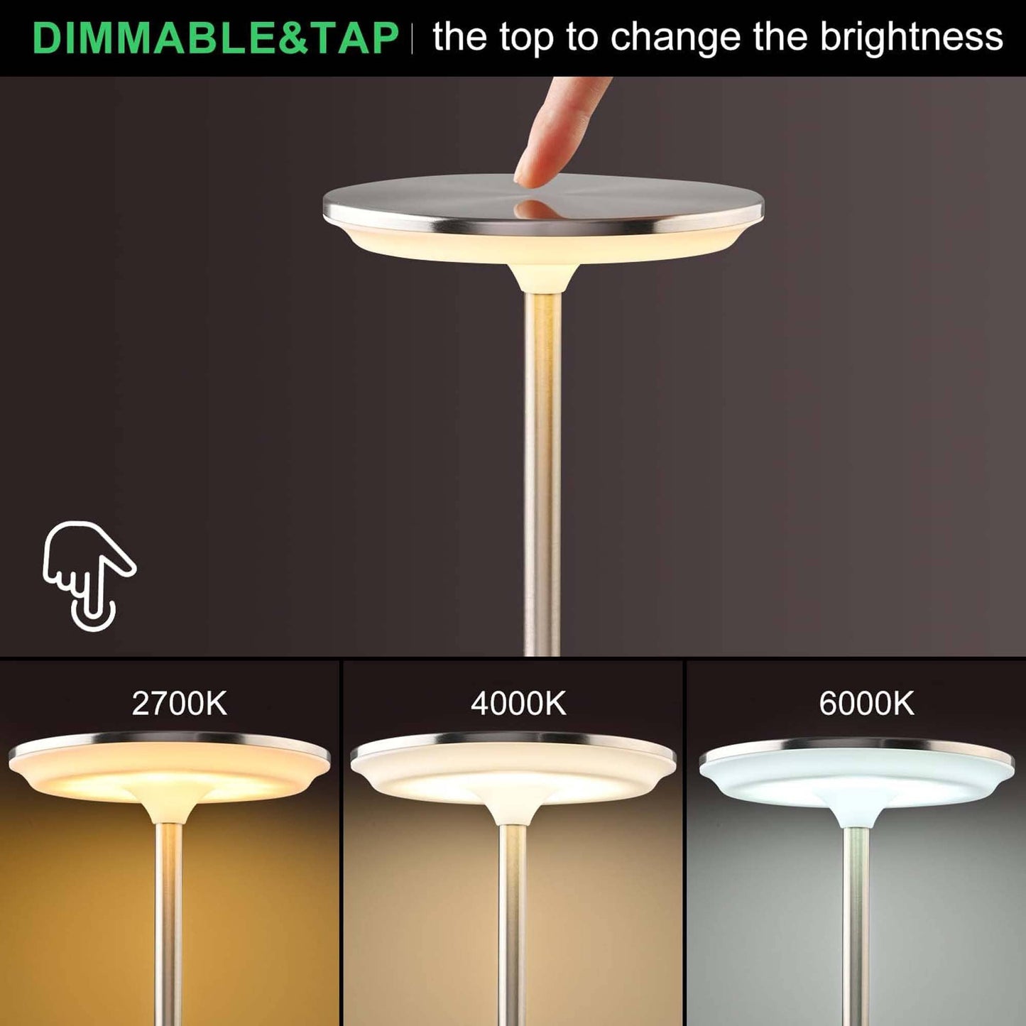 LED Table Lamp | Touch Control | Dimmable | Rechargeable