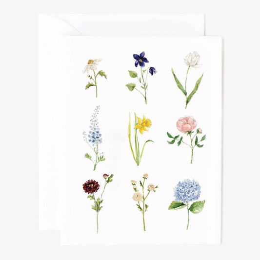 Garden flowers notecard